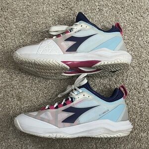 Diadora White and Navy Athletic Shoes